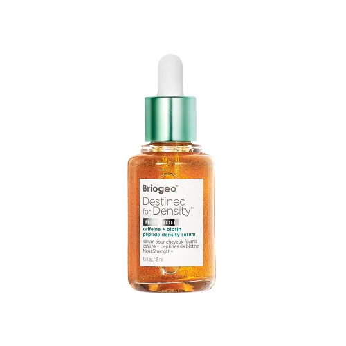 Briogeo Destinado a la densidad de cafeína + suero de densidad de péptidos de biotina | Aumenta el grosor y el volumen del cabello para cabello fino