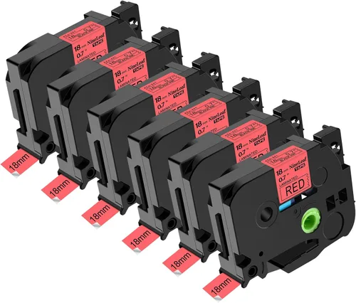 Miniatura 24 de NineLeaf Paquete de 6 cintas de etiquetas compatibles con Brother TZ TZe TZe-531 TZe531 TZ-531 TZ531 0.472 in 1/2 pulgadas, negro sobre azul