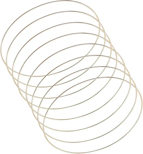 Miniatura 8 de SUNTQ Anillo de macramé para atrapasueños, manualidades de metal, redondo, chapado en latón, 4 pulgadas (dorado, paquete de 10)