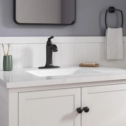 Miniatura 4 de American Standard 7426101.243 Belmeade - Grifo de baño monomando, 1.2 GPM, negro mate