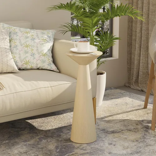 Miniatura 10 de COZAYH Farmhouse Mesa Auxiliar Alta con Pedestal Mesa Pequeña de Madera Maciza para Martini Soporte para Plantas Mesa Redonda Moderna para Bebidas