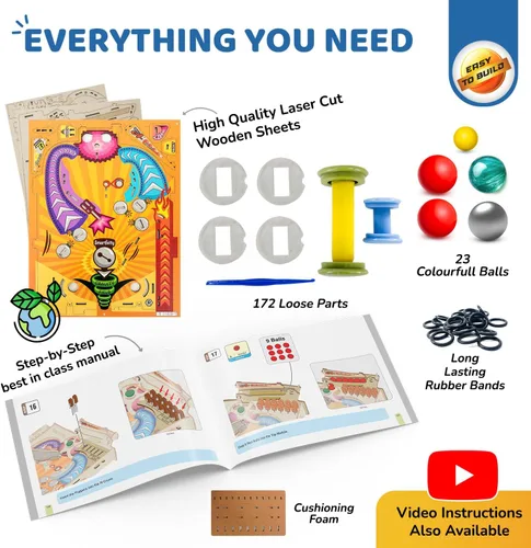 Miniatura 7 de Smartivity - Máquina de pinball DIY para niños de 8 a 14 años Juego de arcade galardonado globalmente Construye tu propia máquina de pinball