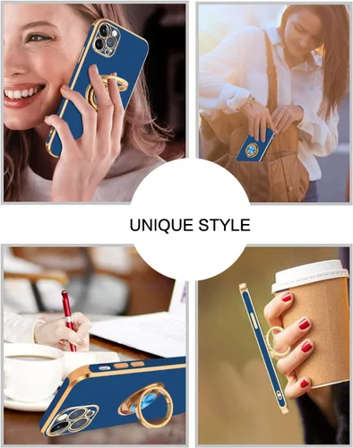 Miniatura 7 de BENTOBEN Funda para iPhone 13 Pro con Soporte de Anillo de 360 Grados con Función de Atril Soporte Magnético para Montaje en Coche, Funda Protectora