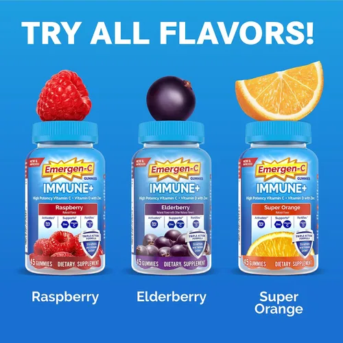 Miniatura 7 de Emergen-C Immune+ Gomitas de apoyo inmunológico de triple acción, BetaVia (R), 1000 mg de vitamina C, vitaminas B, vitamina D y antioxidantes, súper