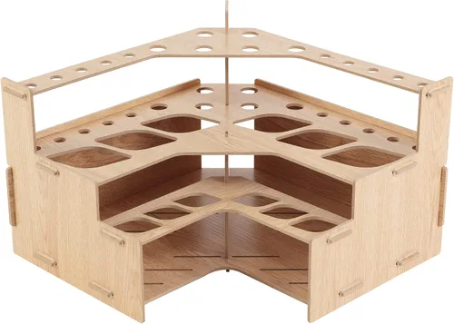 Miniatura 13 de Mezzo Artist Paint and Brush Rack - Soporte de Escritorio Multicapa de Laminado Veteado de Madera Organizador de Almacenamiento y Exhibición