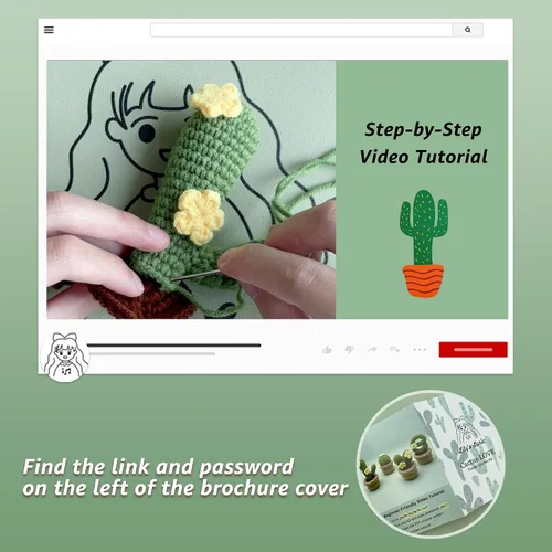 Miniatura 5 de Lily's Lyric Kit de ganchillo y manualidades Cactus Love Tutorial en video paso a paso para adultos adolescentes Idea de regalo