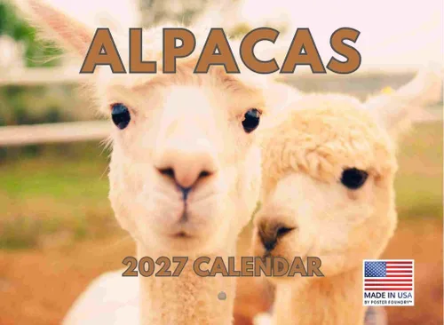 Miniatura 60 de Calendario alpaca 2026, calendario mensual de pared de 12 meses Hecho en Estados Unidos.