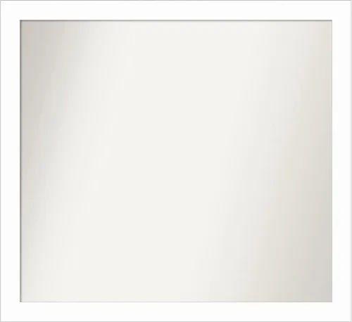 Miniatura 280 de Amanti Art Espejo de baño blanco para sobre el fregadero, 24 x 24 pulgadas, hecho a medida, espejo de tocador cuadrado blanco estrecho, marco