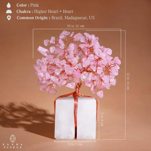 Miniatura 3 de Árboles de cristal de cuarzo rosa para decoración del hogar, decoración de escritorio de oficina, cristales curativos de chakras y piedra para Base