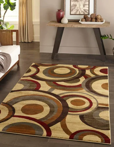 Miniatura 10 de Unique Loom Barista Collection - Alfombra moderna a cuadros, contemporánea, multicapas, Polipropileno, Beige/azul
