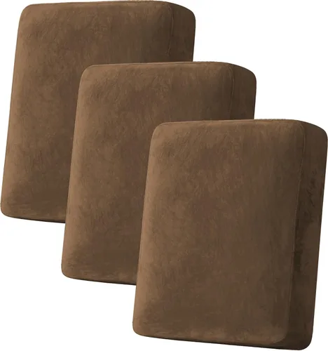Miniatura 95 de H.VERSAILTEX - Funda de terciopelo elástica y afelpada para protección de cojines de sofá biplaza, silla o sofá, 2 piezas, tamaño grande, color gris