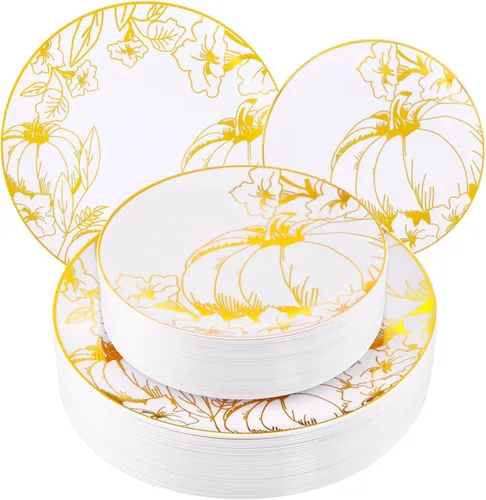 Miniatura 22 de FLOWERCAT 60 platos de plástico rosa, platos rosados resistentes desechables para fiestas de primavera y día de la madre/boda, para 30 invitados