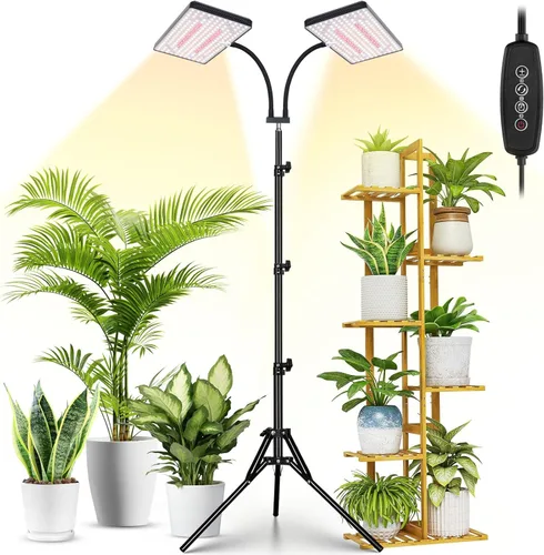 Miniatura 8 de Luces de cultivo LBW 2024 para plantas de interior con soporte, 642 LEDs de espectro completo, lámpara de planta de pie alta, lámpara de planta alta