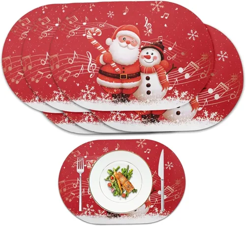 Miniatura 43 de Pumpkin Placemats Oval Placemats Set of 2 Black Cat Table Mats for Dining Tables Washable Heat Resistant Place Mats for Holiday Party Use 12X18 Inch