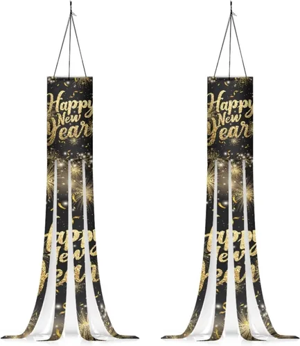 Miniatura 20 de Binienty 4th of July Winsock Patriotic Outdoor Decor Wind Socks Hanging Flag Welcome Home Decoration Party Yard Hanging Windsock, 2 Pcs Set Decor