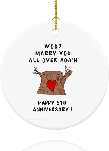 Miniatura 8 de Adorno de papel de aniversario de primer año para pareja, primera boda para 1 año, regalos de señor y señora, recuerdo de cerámica para primer