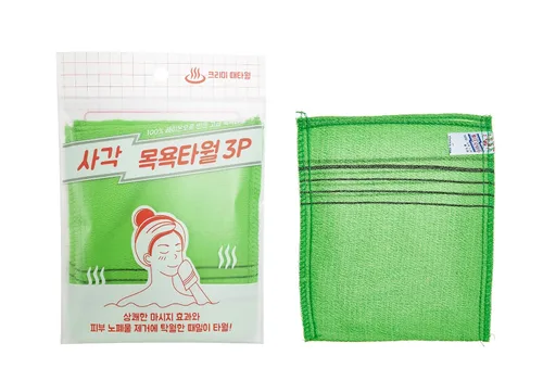 Miniatura 5 de 9 paños de baño exfoliantes coreanos/asiáticos, masaje de la piel (6 piezas verdes, 3 piezas rojas) toalla genuina coreana italiana, eliminación