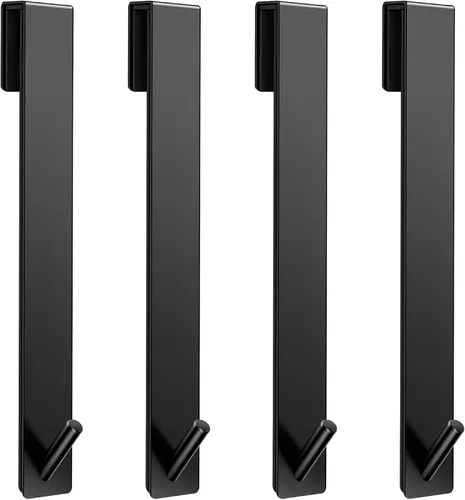 Miniatura 23 de Kontoyo Ganchos para puerta de ducha (7.5 pulgadas), ganchos extendidos sobre la puerta para puerta de ducha sin marco, bata, toalla, paquete de 2