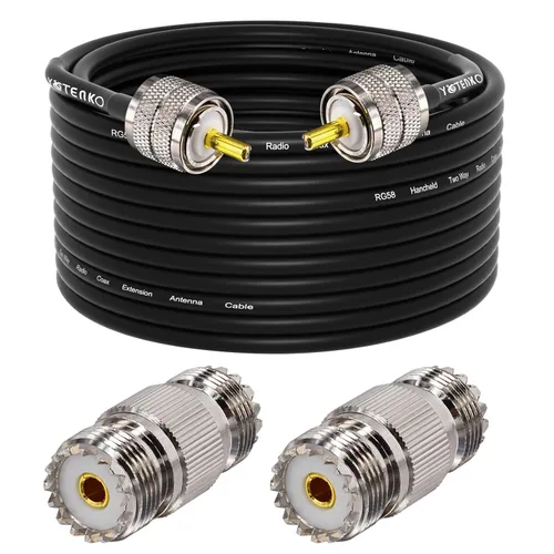 Miniatura 9 de Cable de puente PL259 de 1 pie - Cable coaxial RG58 de 15 pulgadas corto 50 ohmios coaxial para medidor SWR radio de radioaficionado radio CB