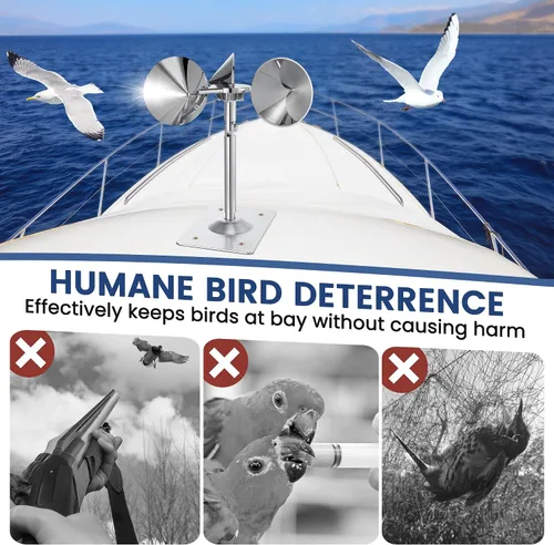 Miniatura 2 de 1 paquete de disuasión reflectante de pájaros giratorios, repelente de pájaros de aluminio alimentado por viento, dispositivos disuasorios