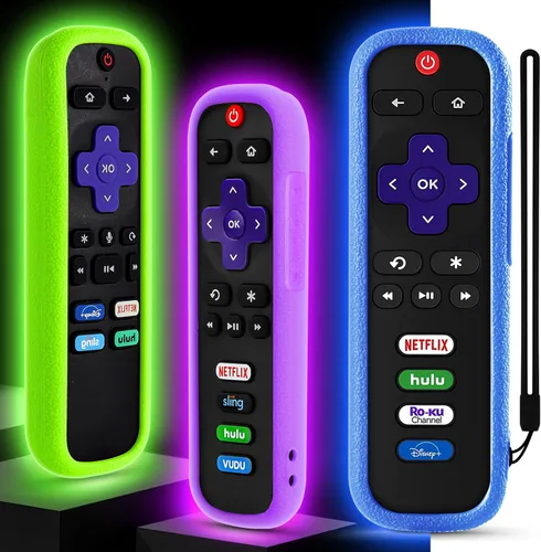 Miniatura 5 de Wevove - Juego de 3 fundas para control remoto Roku, compatible con TCL Roku Smart TV Steaming Remote, controlador protector de silicona, funda