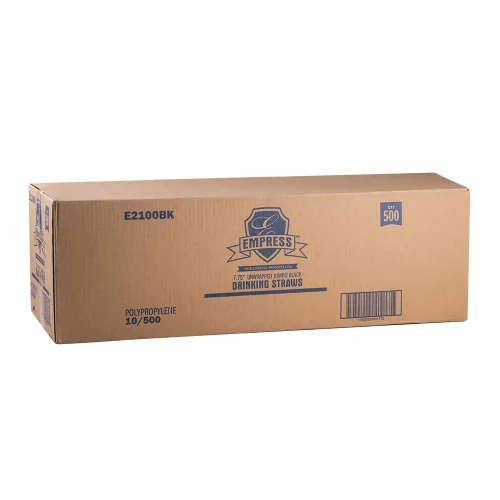 Miniatura 2 de E2100BK Empress Jumbo Straw Unwrapped 7.75" Negro, en caja 10/500 cs