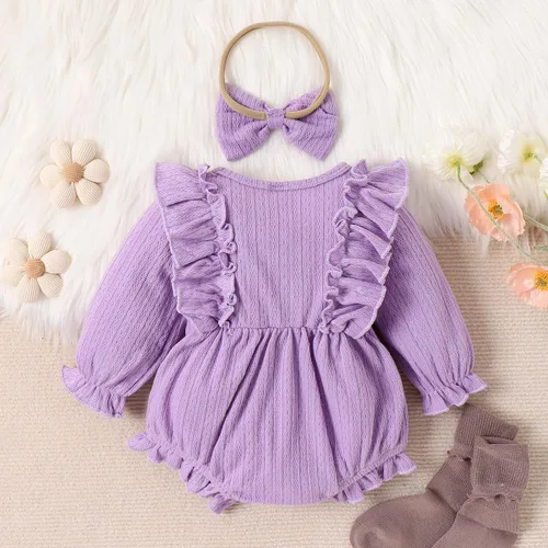 Miniatura 7 de Yccutest Mameluco de manga larga para bebé recién nacido, con volantes, para otoño e invierno