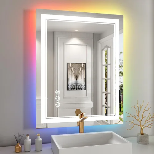Miniatura 29 de Espejo de baño LED de 72 x 36 pulgadas, retroiluminado y frontal iluminado, espejo de tocador grande iluminado con luces, antiniebla, regulable