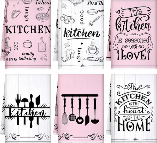 Miniatura 17 de Bencailor Juego de 6 Paños de Cocina de Plátanos Negros y Blancos Decorativos Toallas de Mano para Platos Absorbentes de Secado Rápido Toallas de Té