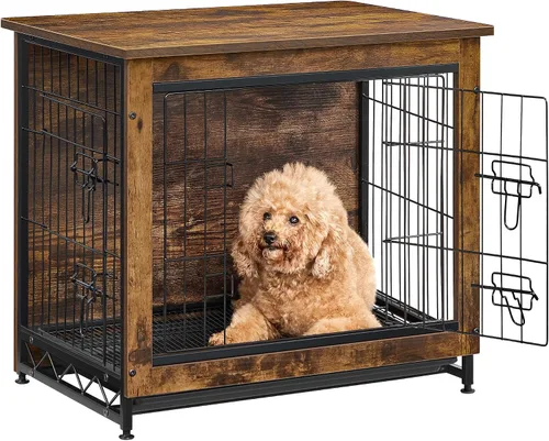 Miniatura 11 de Feandrea Muebles de jaula para perros, mesa auxiliar auxiliar de 38.6 pulgadas, moderna perrera para perros de interior de hasta 70 libras, jaula