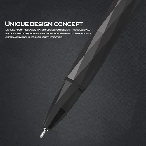 Miniatura 4 de DUNBONG Bolígrafos de gel retráctiles de 0.020 in, tinta negra, punta de aguja, diseño de superficie de corte en forma de diamante, caja de 6 Negro