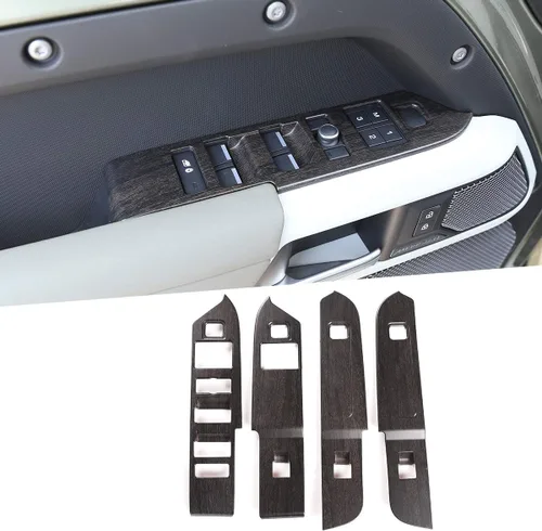 Miniatura 10 de Cubierta de plástico ABS para interruptor de elevación de ventana interior de automóvil para Land Rover Defender 110 2020 (negro brillante)