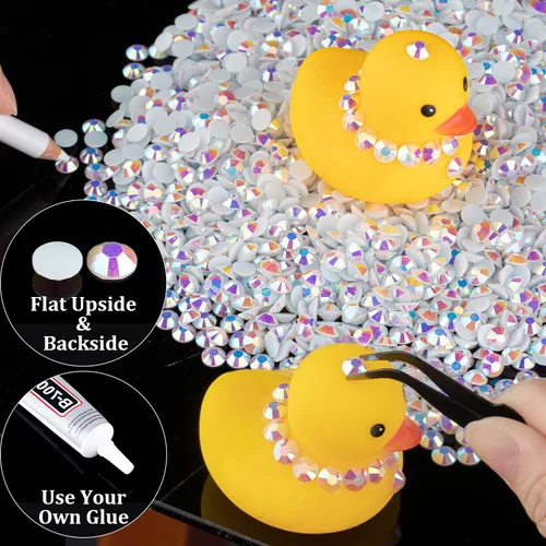 Miniatura 5 de 5000 diamantes de imitación de resina de 0.118 pulgadas a granel, blanco AB con parte trasera plana, diamantes de imitación redondos de gelatina