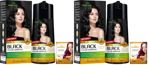 Miniatura 17 de Herbishh - Champú enriquecido con color para cabello gris - Fórmula de tinte para el cabello de larga duración y acondicionador (Marrón dorado)