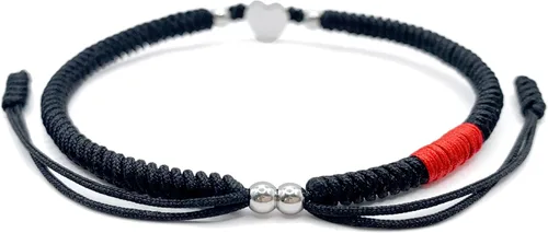 Miniatura 5 de LAMIBEE Initial Letter Bracelet, Protection and Lucky String Bracelet, Black Red Bracelet with Inspirational Card, Heart Link Bracelet for Men