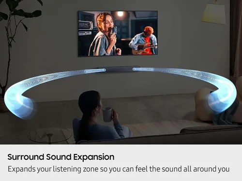 Miniatura 2 de Samsung Barra de sonido HW-B400F Serie B, 2.0 canales con woofer incorporado, mejora de voz y modo nocturno, expansión de sonido envolvente