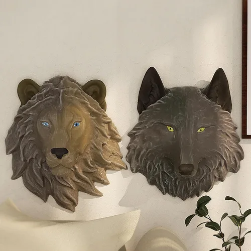 Miniatura 3 de Moldes de silicona de animales, moldes de resina de cabeza de lobo, moldes de silicona epoxi para bricolaje de resina de escritorio de pared