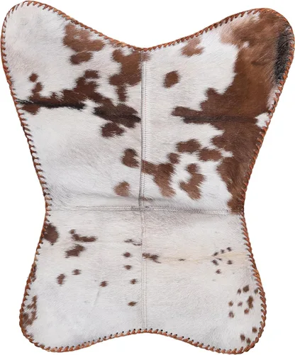 Miniatura 4 de cuero Silla de mariposa de cuero hecha a mano para sala de estar, silla de cuero cosido a mano mariposa (blanco bronceado)