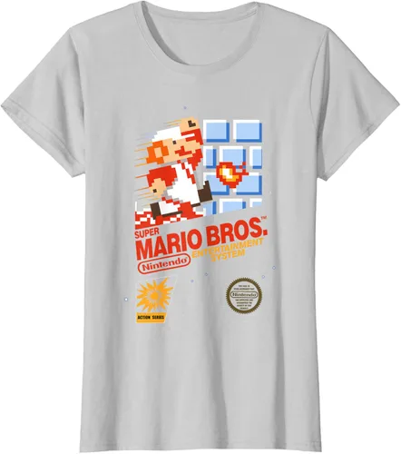 Miniatura 16 de Super Mario Dashin - Camiseta gráfica de acción, ajuste clásico, cuello redondo, color negro