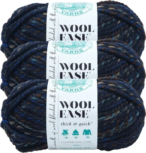Miniatura 121 de Lion Brand Yarn - Ovillo de lana Wool-Ease Thick & Quick color fuerza aérea
