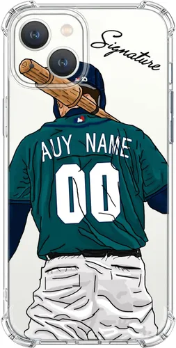 Miniatura 8 de Funda de béisbol transparente con nombre y número personalizados para iPhone 17 Air 16 15 Pro Max 14 13 Mini 12 11 Xs Xr SE3 8 7 6 Plus, con 4