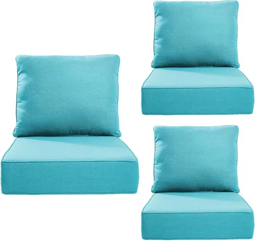 Miniatura 26 de Rilyson Cojines de patio para muebles de exterior, 22 x 24 pulgadas, respaldo alto y asiento profundo, cojín de exterior para sillas de patio, sofá