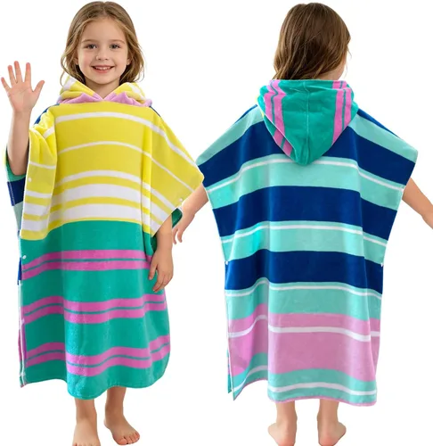 Miniatura 9 de Toallas con capucha para niños pequeños, de gran tamaño (2-4 años, 21 x 21 pulgadas), hechas de 100% algodón suave, toalla absorbente con capucha