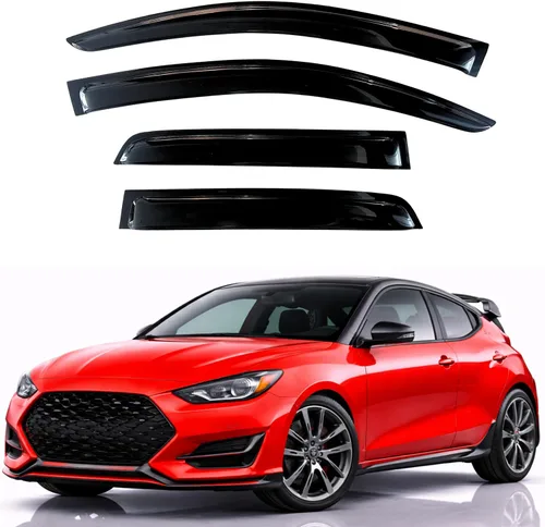 Miniatura 248 de KPY Visor de ventana compatible con Hyundai Tucson 2021-2025, 4 piezas de deflector de ventilación para ventana lateral, estilo Mugen, protector