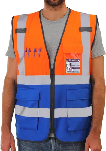 Miniatura 11 de Dib Safety - Chaleco reflectante ANSI clase 2, chaleco de alta visibilidad con bolsillos y cremallera, ideal para trabajo en construcción, alta