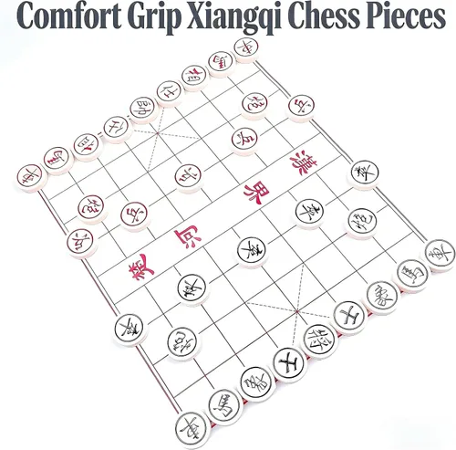 Miniatura 7 de MAGIKON Ajedrez chino, Xiangqi de plástico duro con caja de plástico, diámetro de 1-1/5 pulgadas