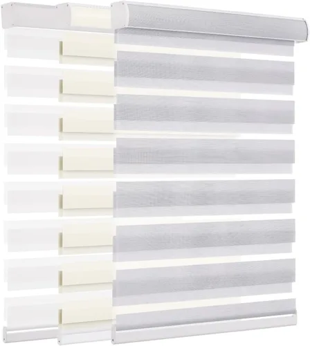 Miniatura 23 de Changshade - Persianas de cebra personalizadas con cordón, persianas enrollables de cebra con bloqueo de luz (85%) con cordón, persianas enrollables