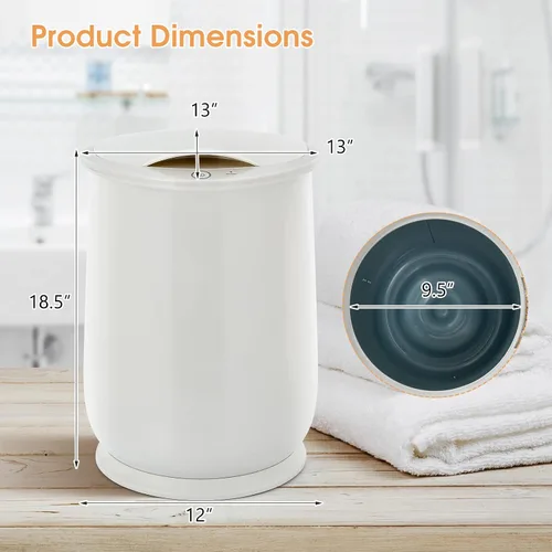 Miniatura 8 de WELLHUT Calentador de toallas calientes de 21 litros, calentadores de toallas de baño con soporte para fragancia, función de aislamiento, Gris
