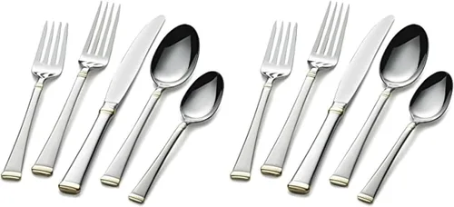 Miniatura 10 de Mikasa Bravo - Juego de 6 piezas de acero inoxidable 18/10, cucharas de servir, tenedor, servidor de tartas, cucharón de salsa, cubiertos pulidos