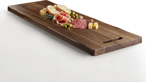 Miniatura 8 de Tidita Tabla de embutidos grande de 36" de madera de acacia con asas - Tablas de servir de queso de madera extra largas - Bandeja rectangular